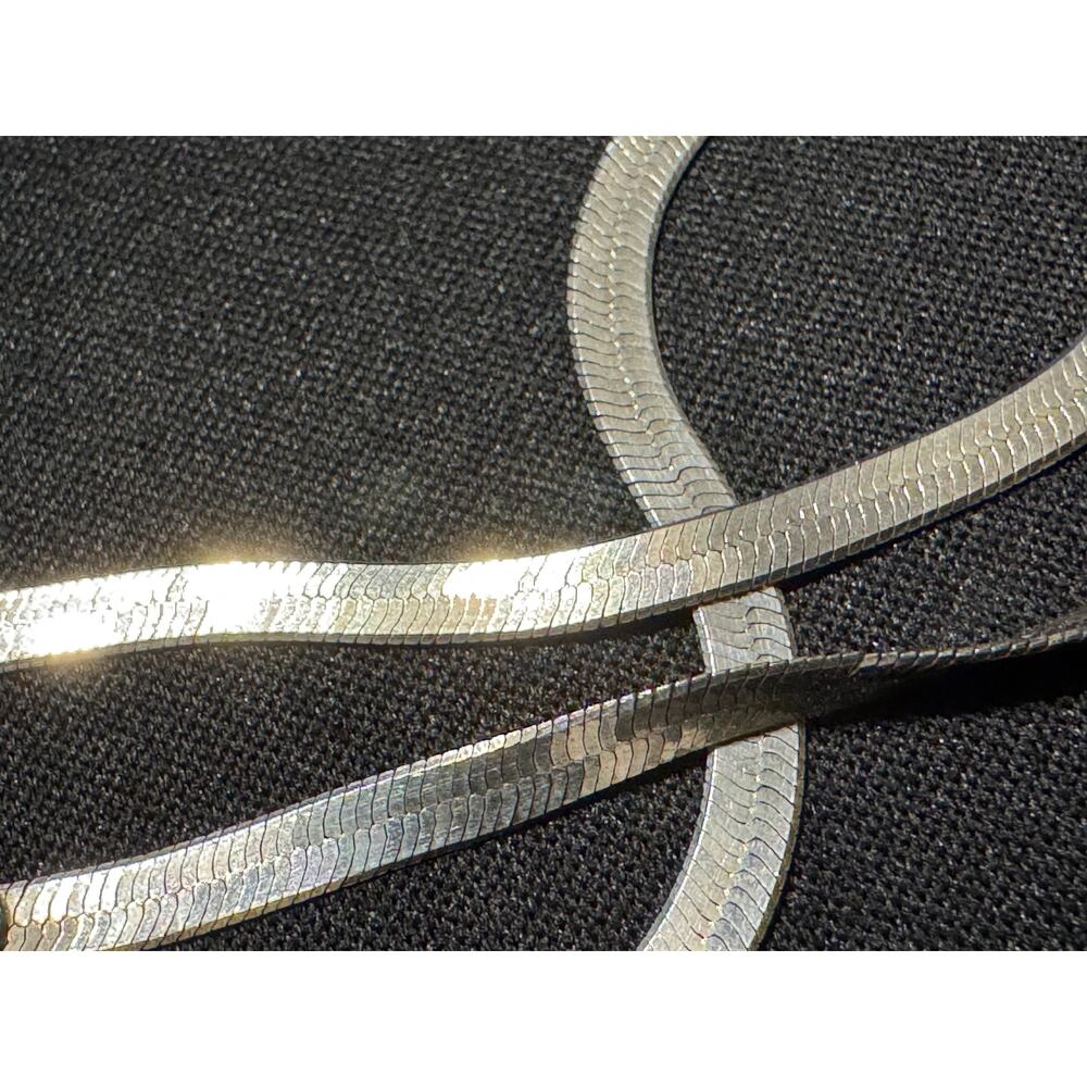 925 Italy Sterling Silver 15in Signed D Snake Chain Necklace - Picture 5 of 5